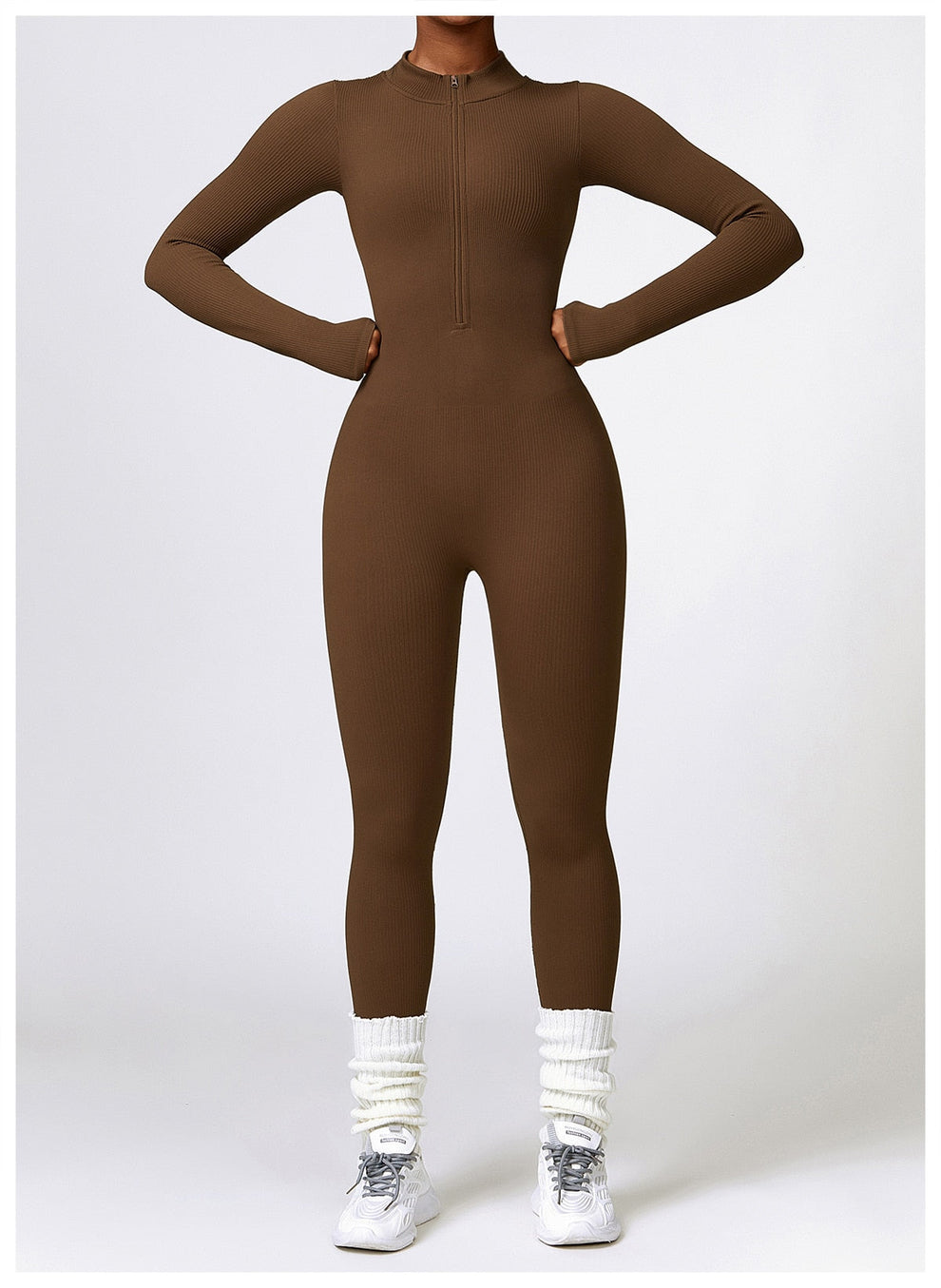 Lonnie - Jumpsuit Met Rits En Lange Mouwen