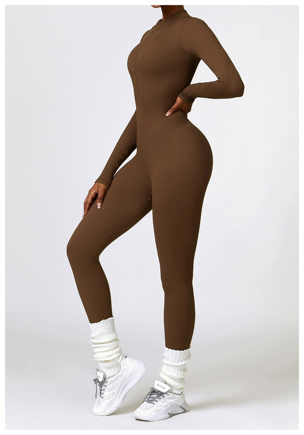 Lonnie - Jumpsuit Met Rits En Lange Mouwen