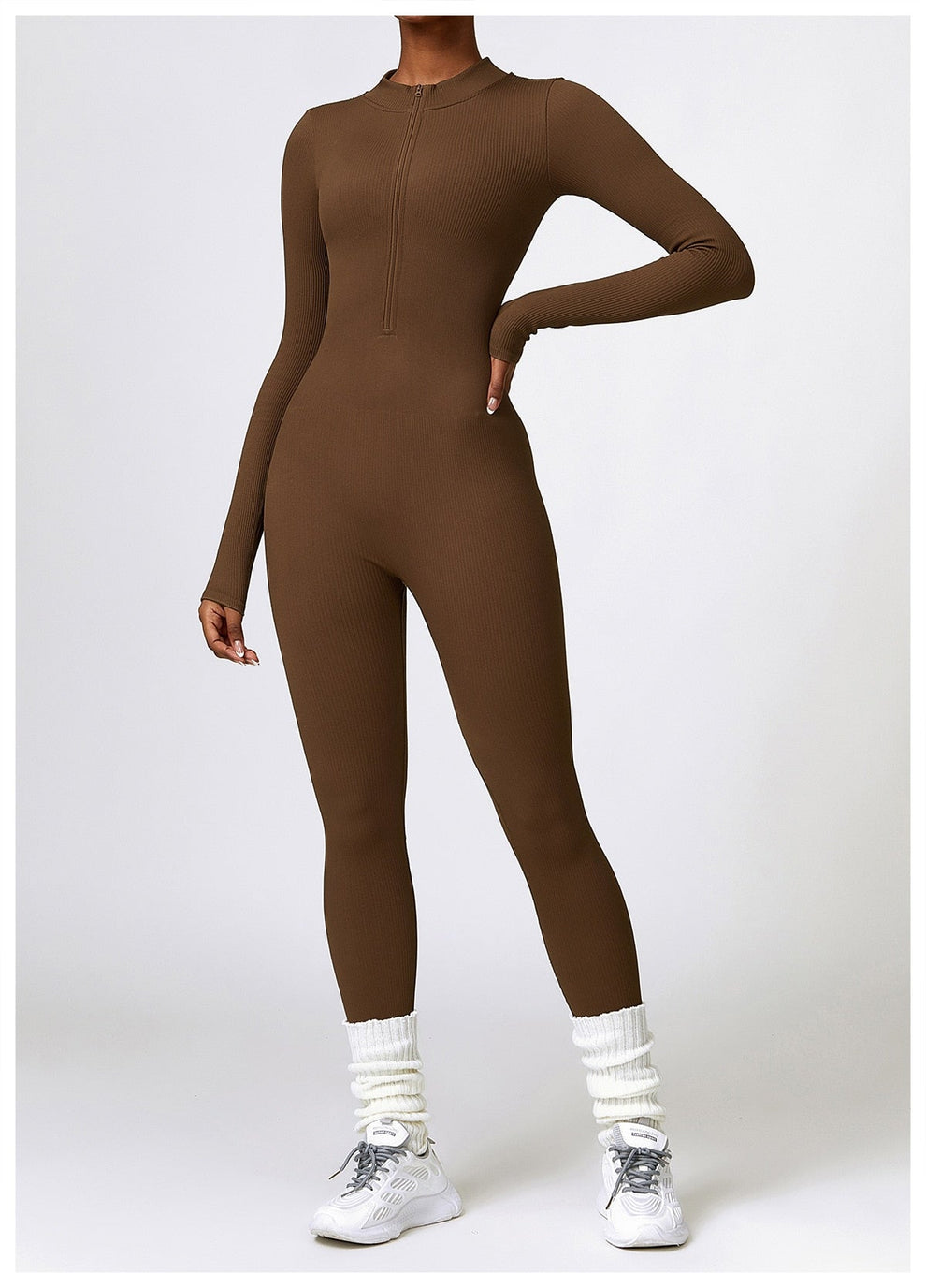 Lonnie - Jumpsuit Met Rits En Lange Mouwen