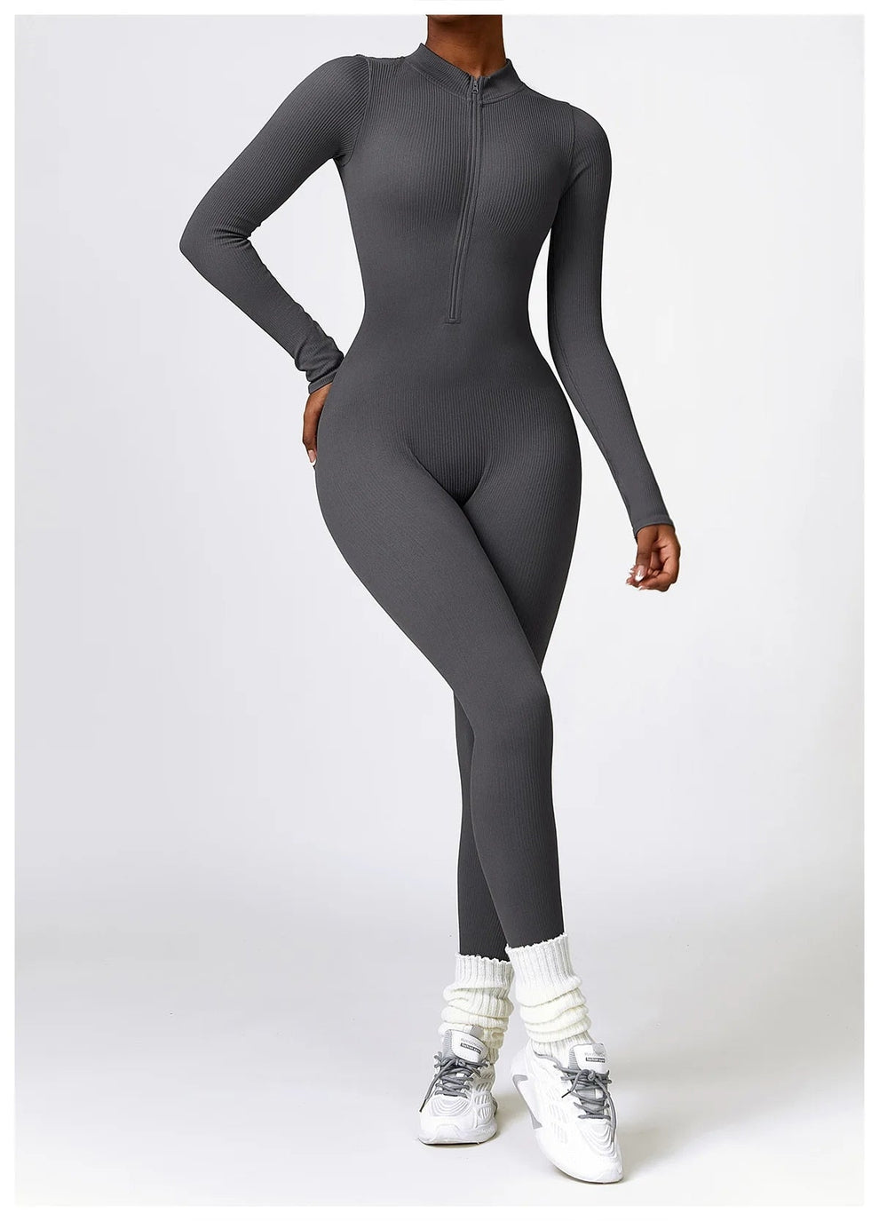 Lonnie - Jumpsuit Met Rits En Lange Mouwen