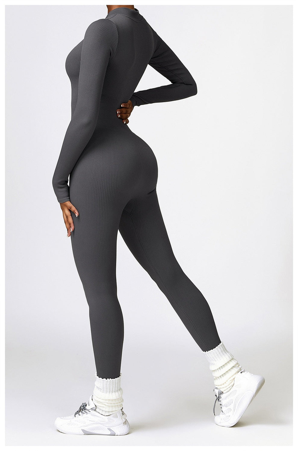 Lonnie - Jumpsuit Met Rits En Lange Mouwen