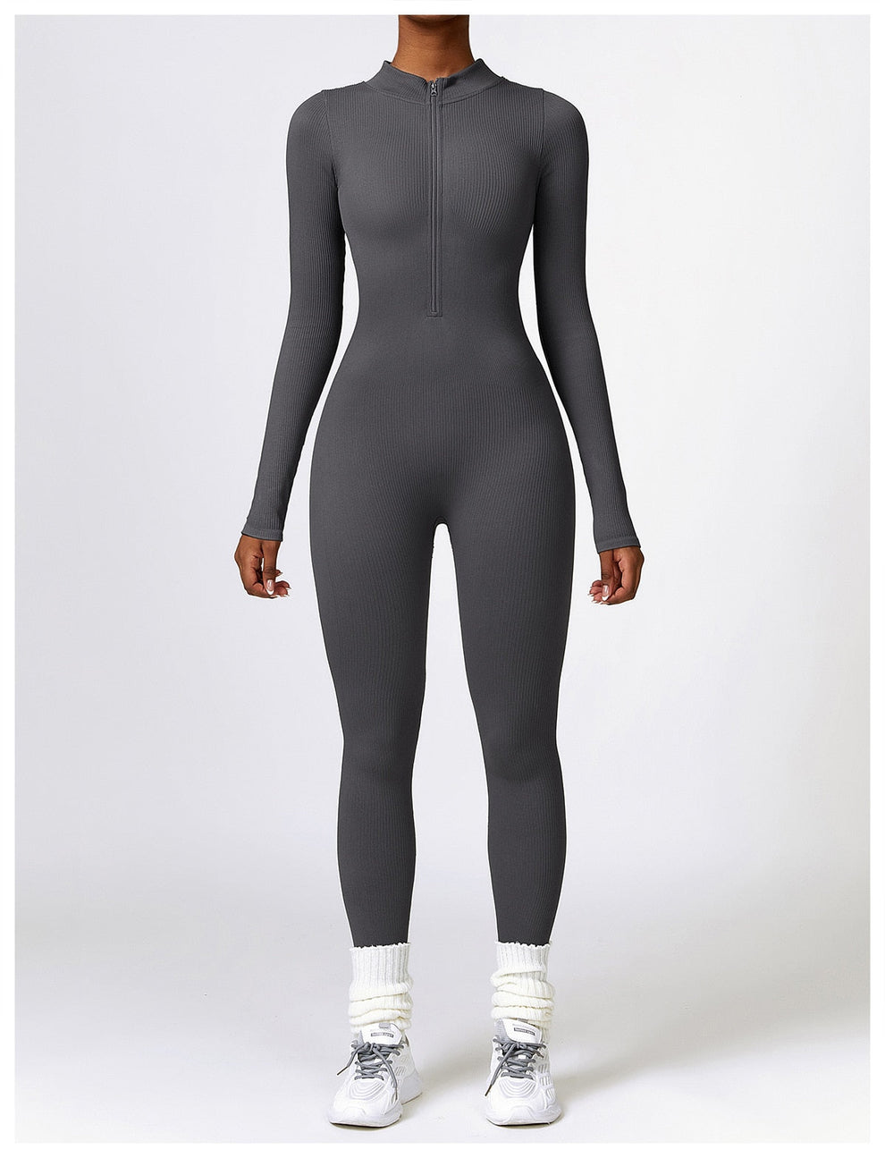 Lonnie - Jumpsuit Met Rits En Lange Mouwen