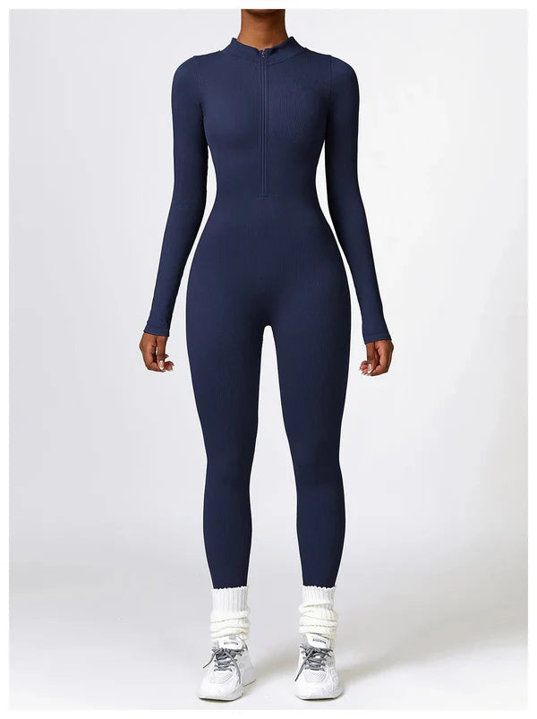 Lonnie - Jumpsuit Met Rits En Lange Mouwen