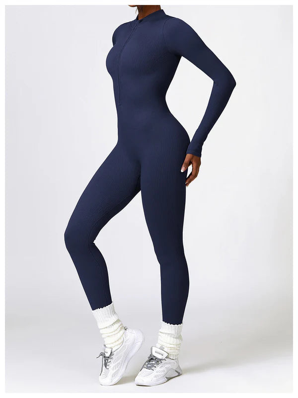 Lonnie - Jumpsuit Met Rits En Lange Mouwen