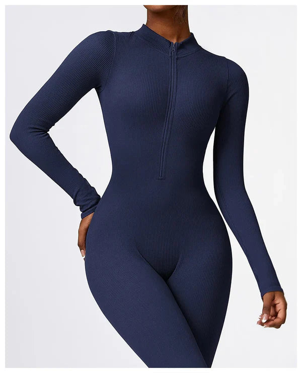 Lonnie - Jumpsuit Met Rits En Lange Mouwen