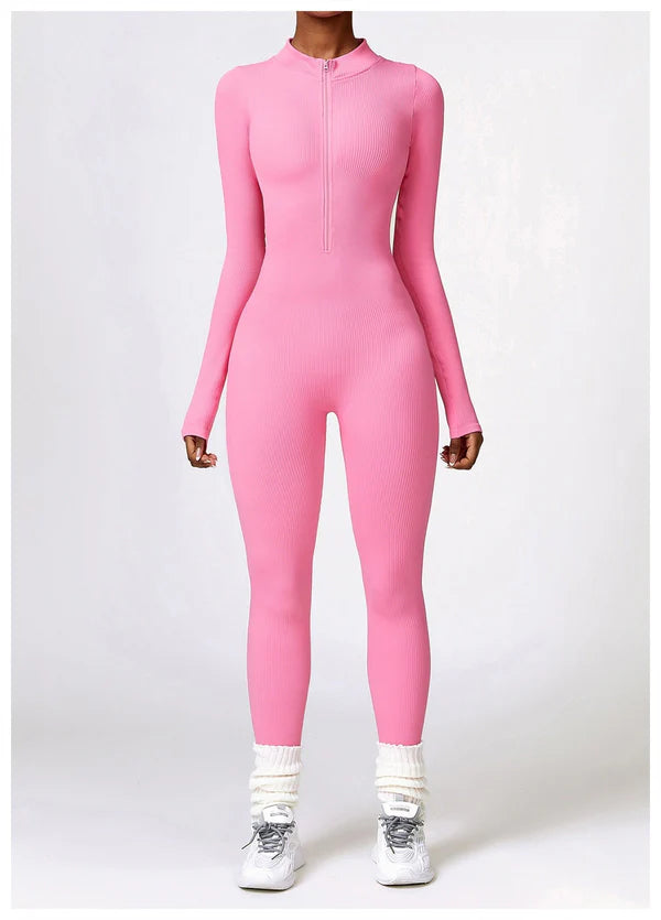 Lonnie - Jumpsuit Met Rits En Lange Mouwen