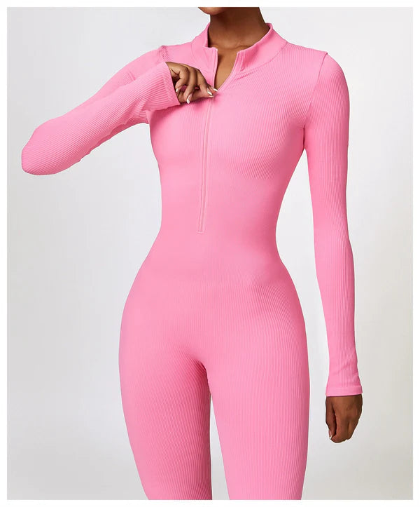 Lonnie - Jumpsuit Met Rits En Lange Mouwen