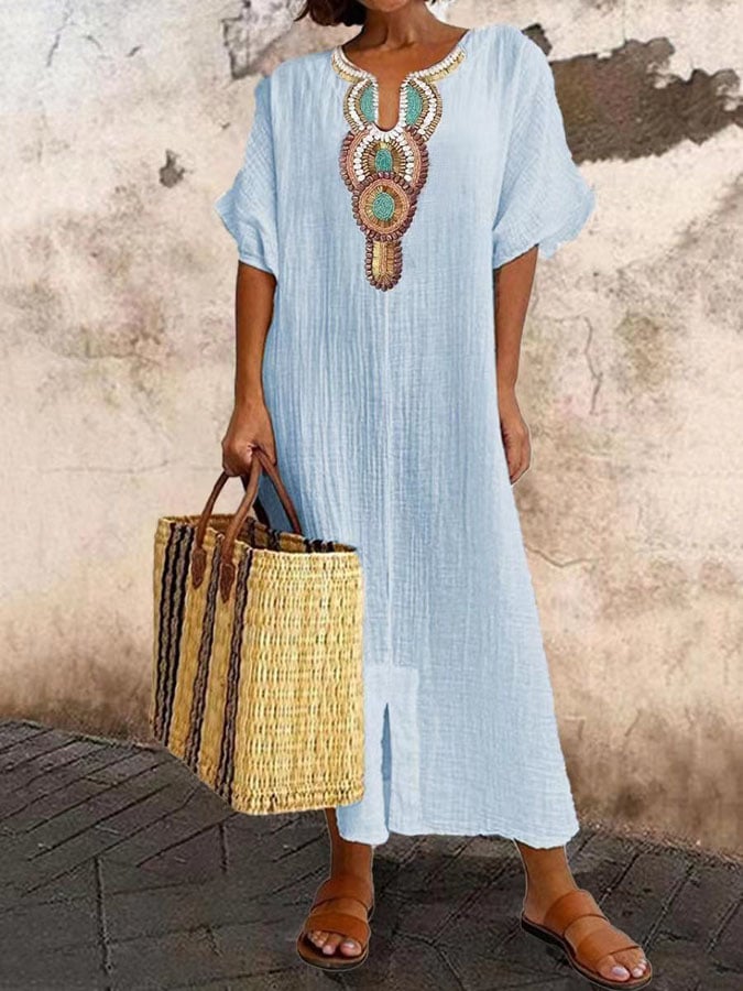 Lorielle - Stijlvolle En Luchtige Kaftan Jurk