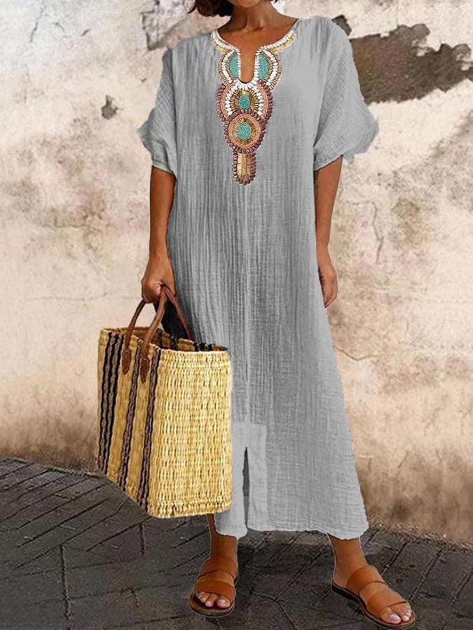 Lorielle - Stijlvolle En Luchtige Kaftan Jurk