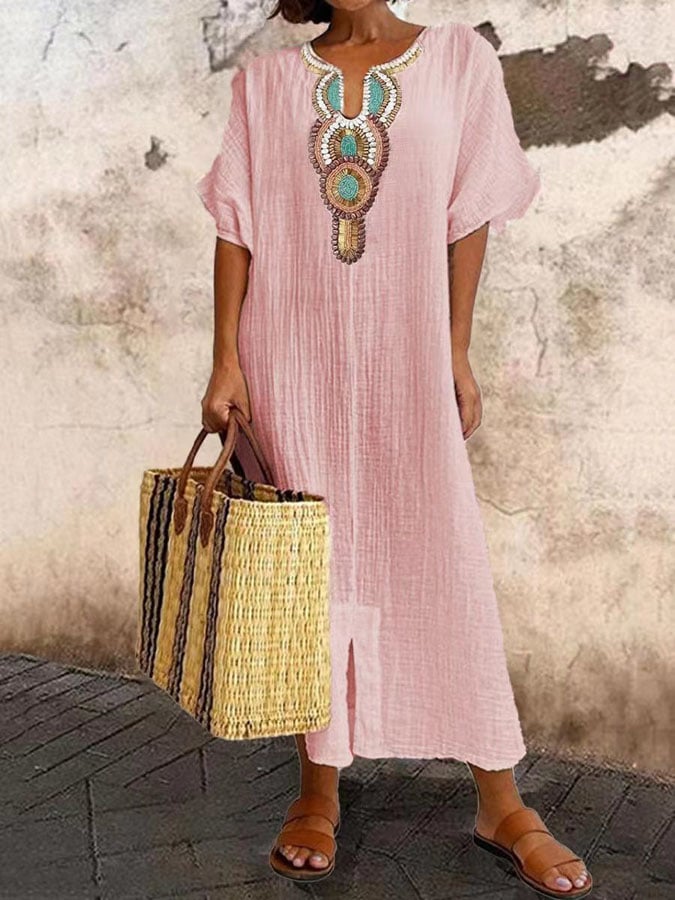 Lorielle - Stijlvolle En Luchtige Kaftan Jurk