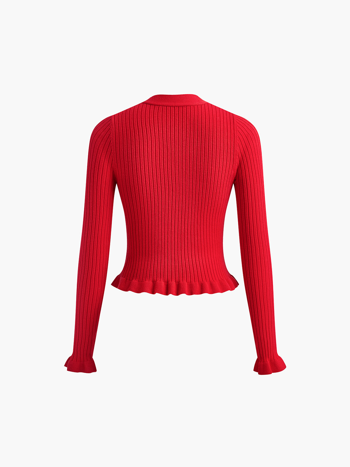 Lucie | Dames cardigan met rimpelrand en parelsluiting