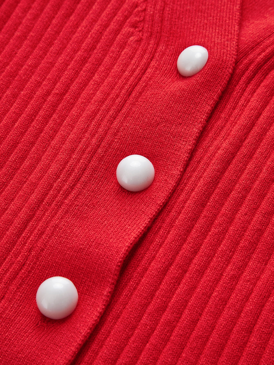 Lucie | Dames cardigan met rimpelrand en parelsluiting