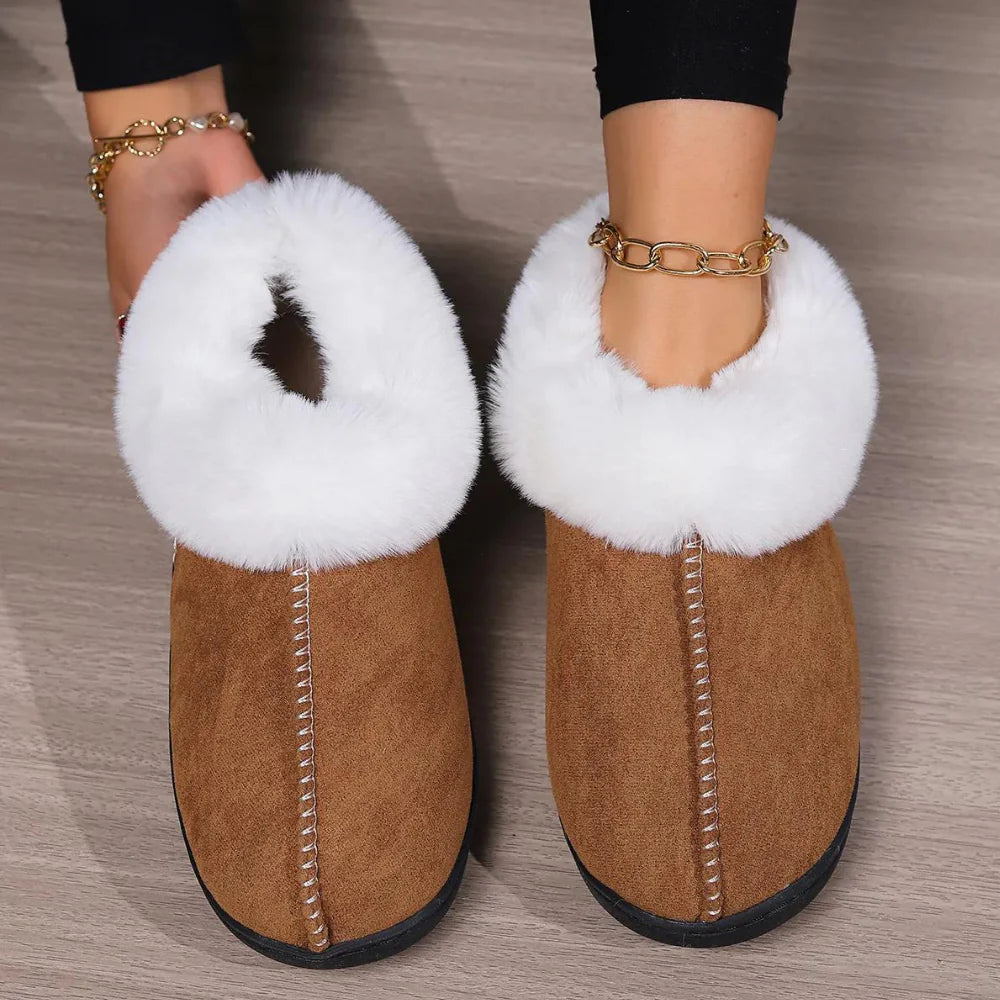 Luxe pluizige pantoffels voor dames