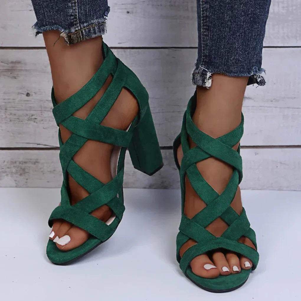 Dames Gladiator Sandalen – Met Bandjes, Blokhak, Geschikt voor Zomer en Casual Gebruik