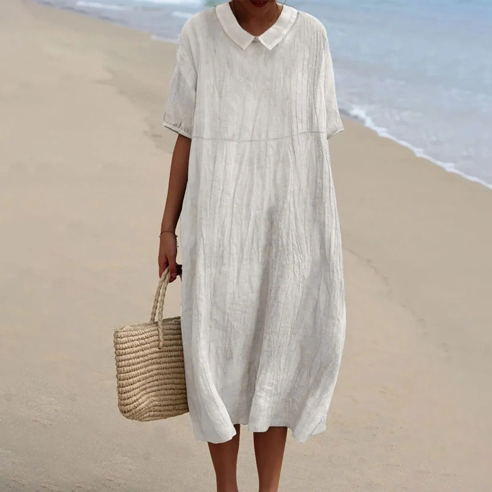 MM | Midi-jurk met V-hals