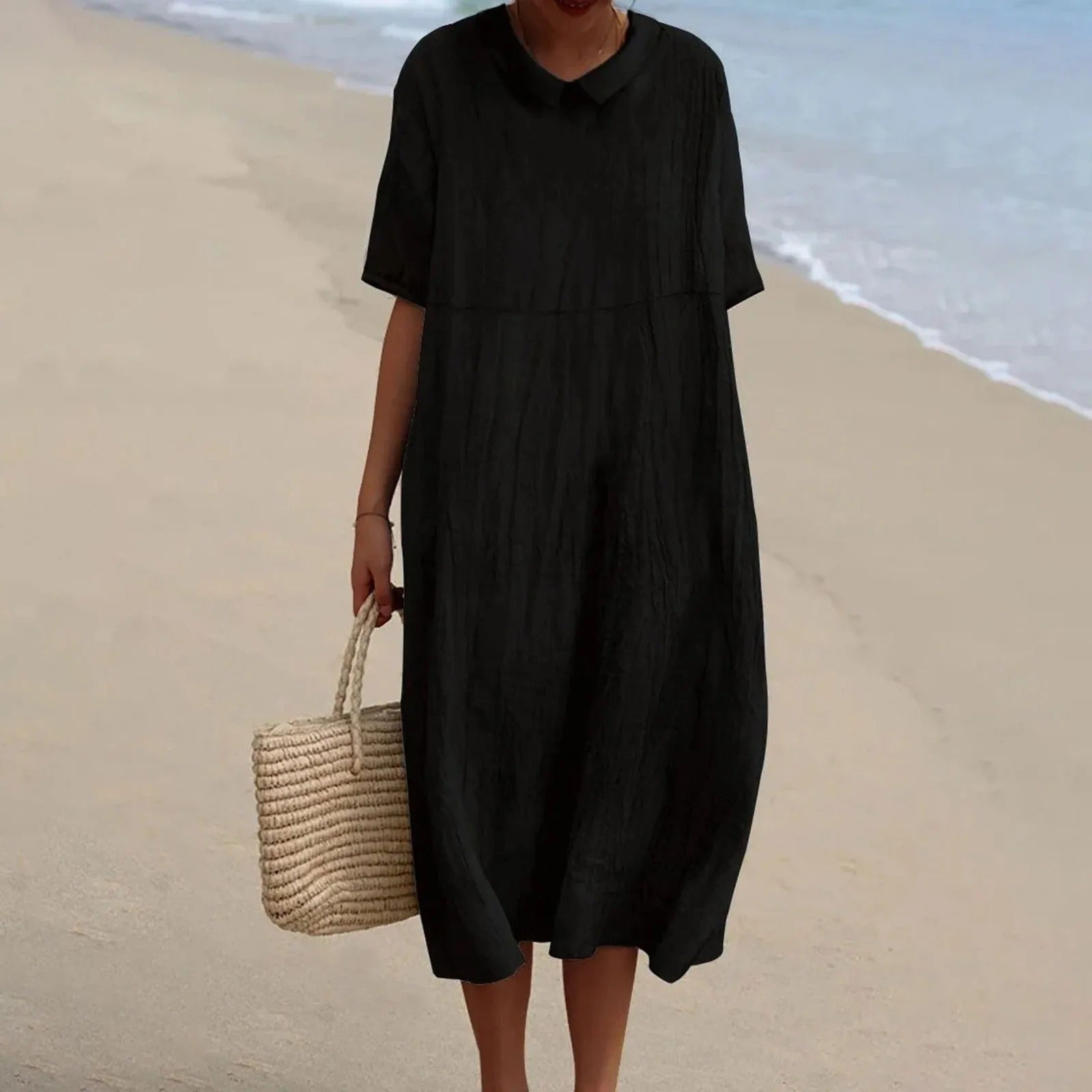 MM | Midi-jurk met V-hals