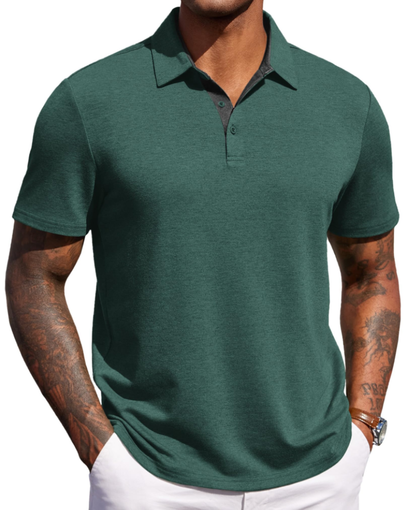 Heren Slim Fit Polo – Casual, Geschikt voor Dagelijks Gebruik, Korte Mouwen