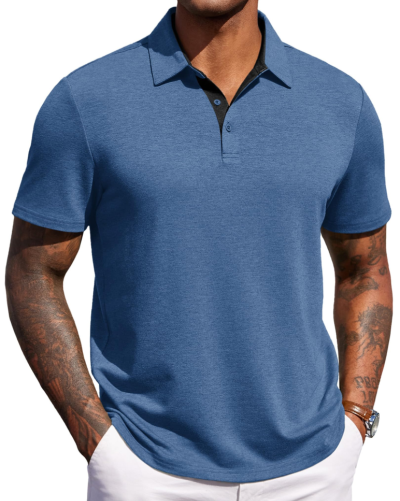 Heren Slim Fit Polo – Casual, Geschikt voor Dagelijks Gebruik, Korte Mouwen
