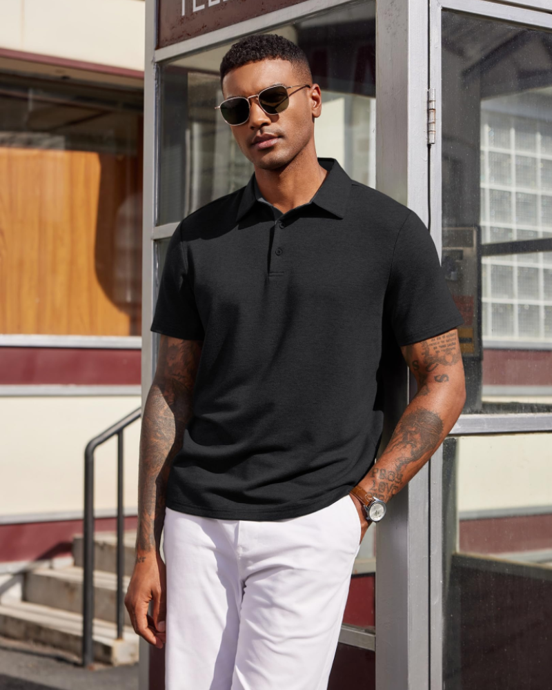 Heren Slim Fit Polo – Casual, Geschikt voor Dagelijks Gebruik, Korte Mouwen