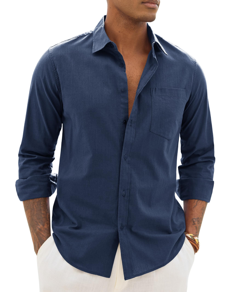Heren Slim Fit Overhemd – Met Knopen, Geschikt voor Dagelijks Gebruik