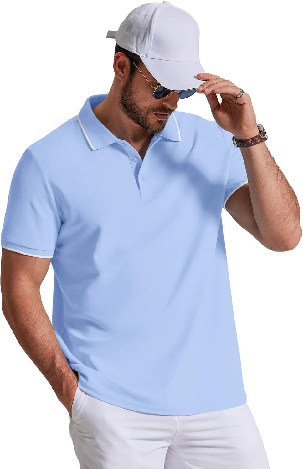 Heren Slim Fit Polo – Casual voor Dagelijks Gebruik, Met Knopen en Korte Mouwen