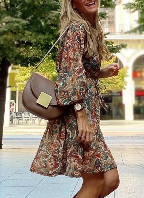 Merida - Fleurige Zomerjurk Met V-hals