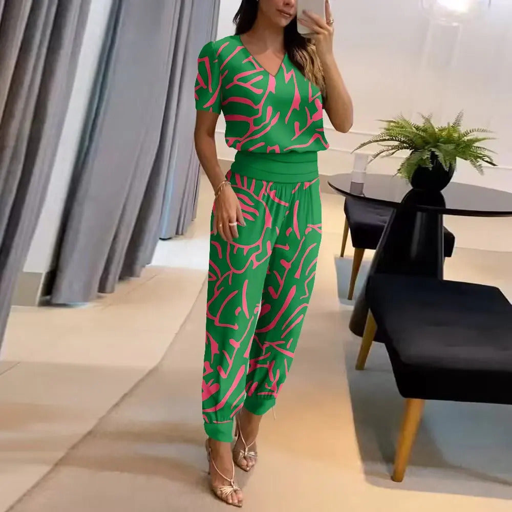 Milana - Stijlvolle Bedrukte Chique Jumpsuit