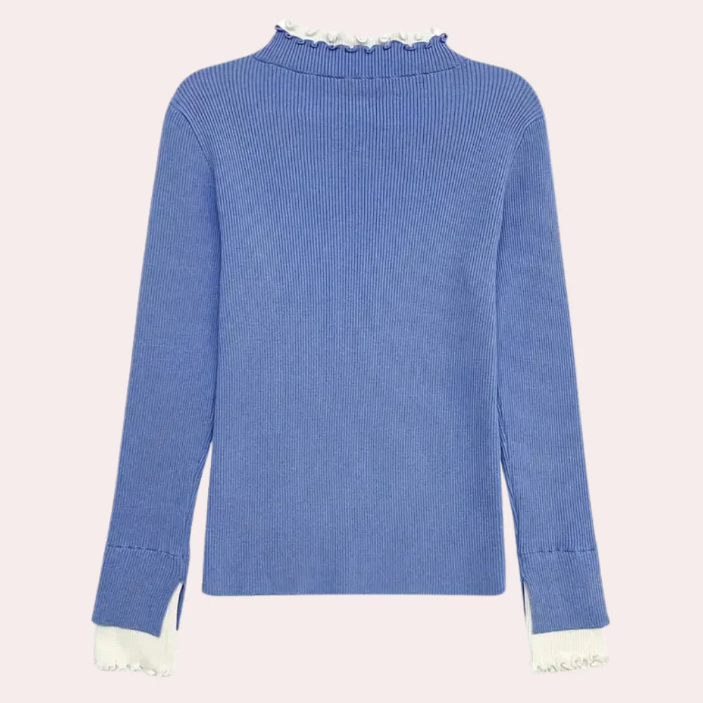 Modieuze blauwe trui voor dames