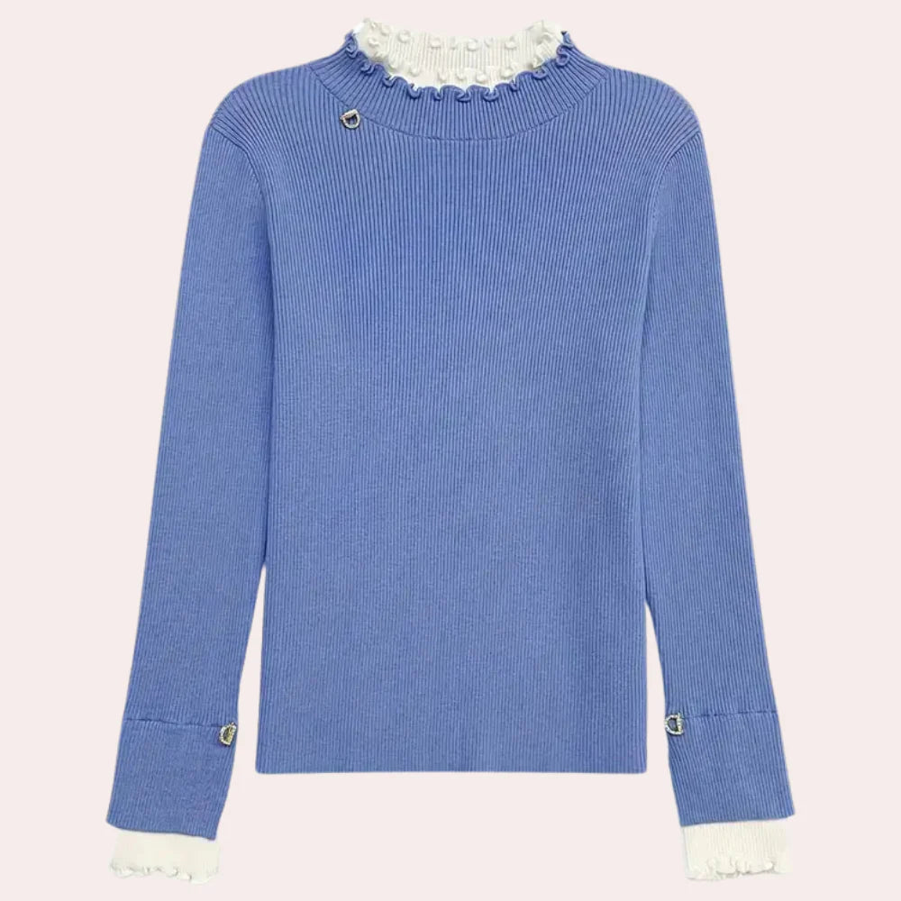 Modieuze blauwe trui voor dames