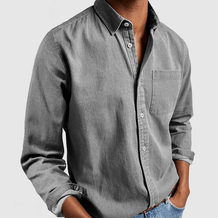 Heren Slim Fit Overhemd – Lange Mouwen, Geschikt voor Werk en Dagelijks Gebruik