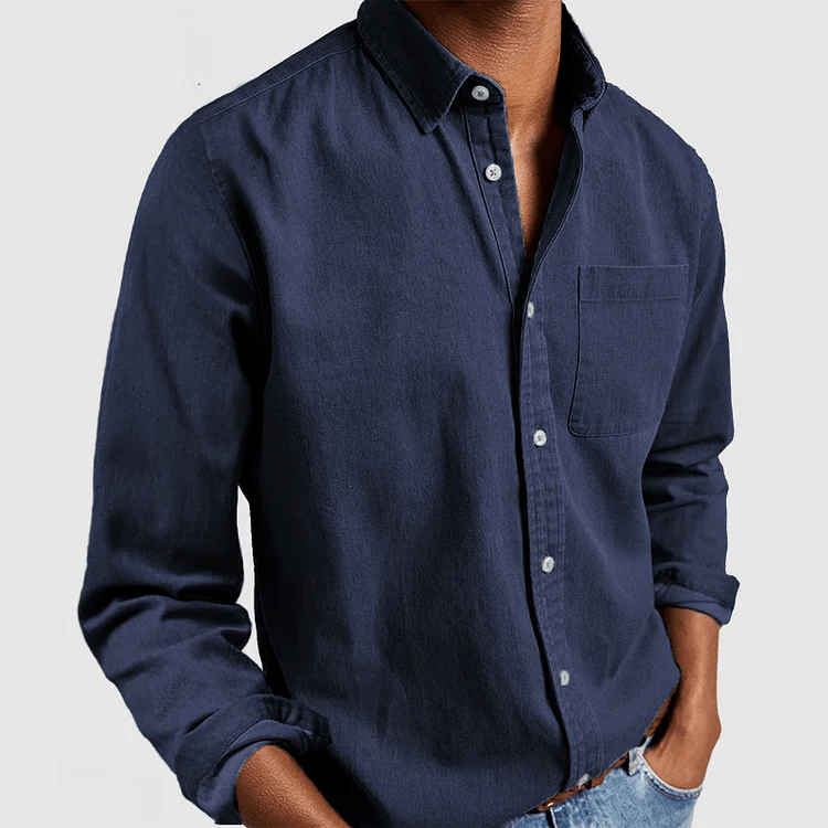 Heren Slim Fit Overhemd – Lange Mouwen, Geschikt voor Werk en Dagelijks Gebruik