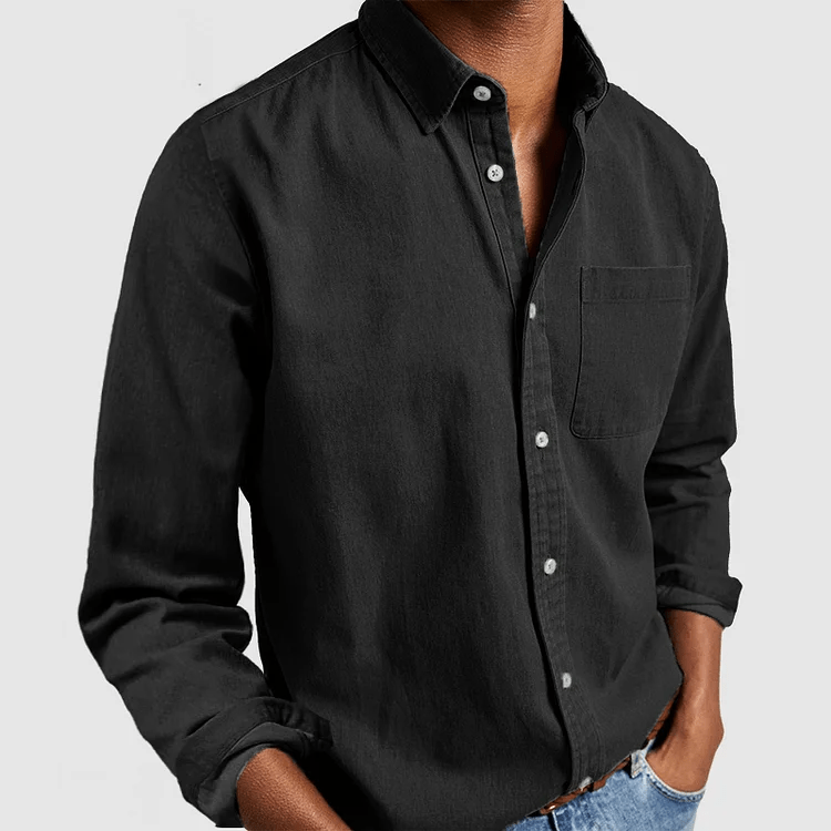 Heren Slim Fit Overhemd – Lange Mouwen, Geschikt voor Werk en Dagelijks Gebruik