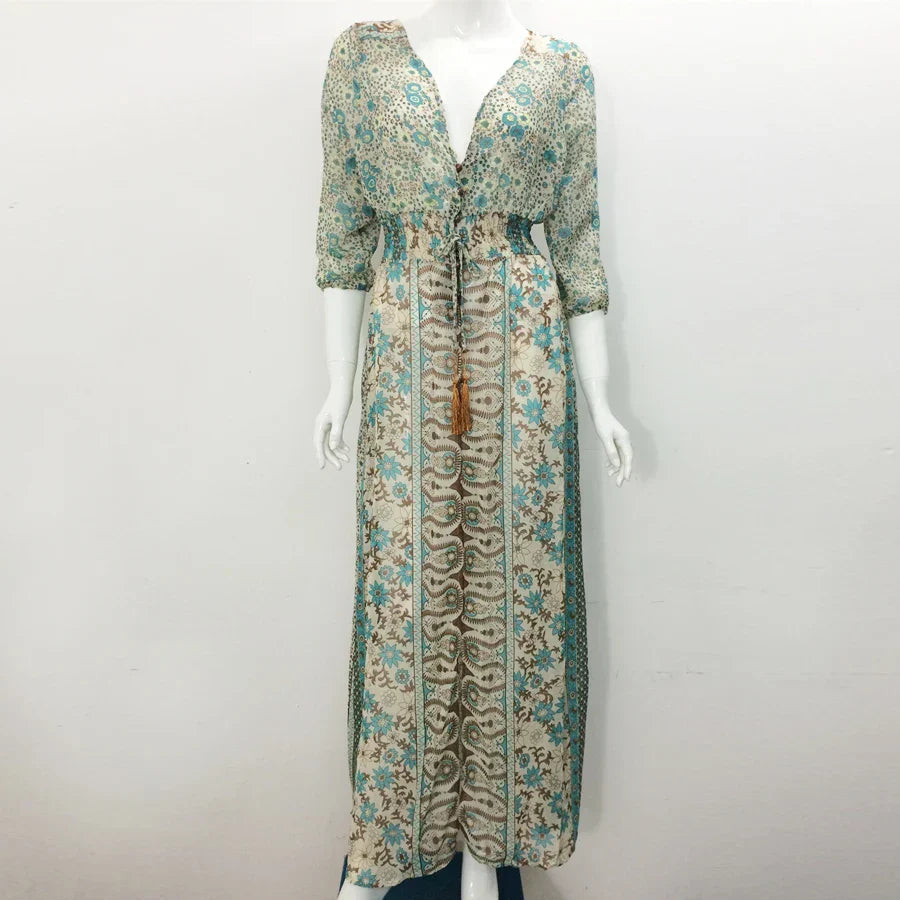 Naphisa - Bohemian Maxi Jurk Met Split