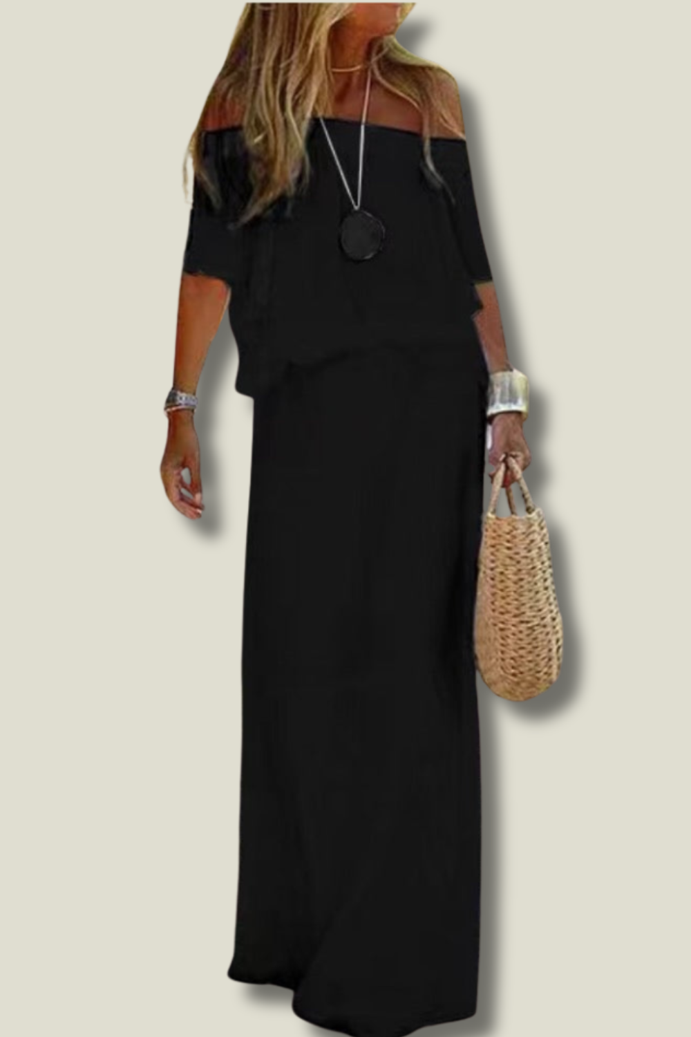 Natalia - Stijlvolle Zomerjurk Met Blote Schouders