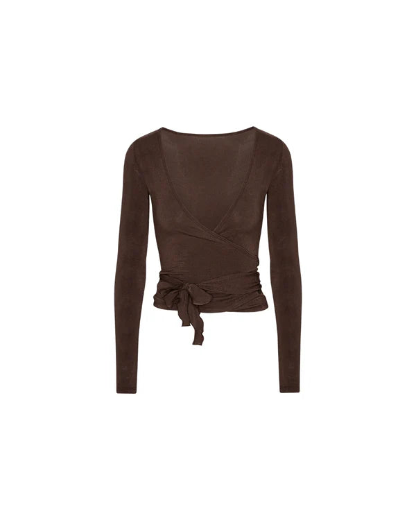 Wikkelblouse - Pecan bruin