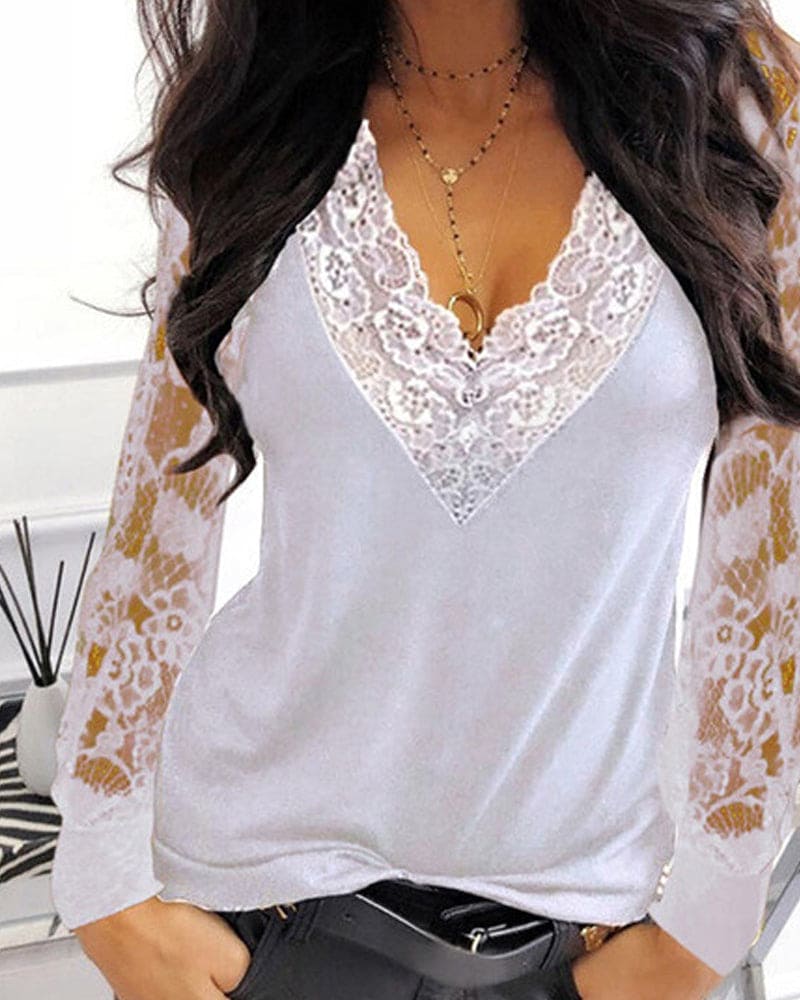 Nina - Kanten Mouwen Blouse