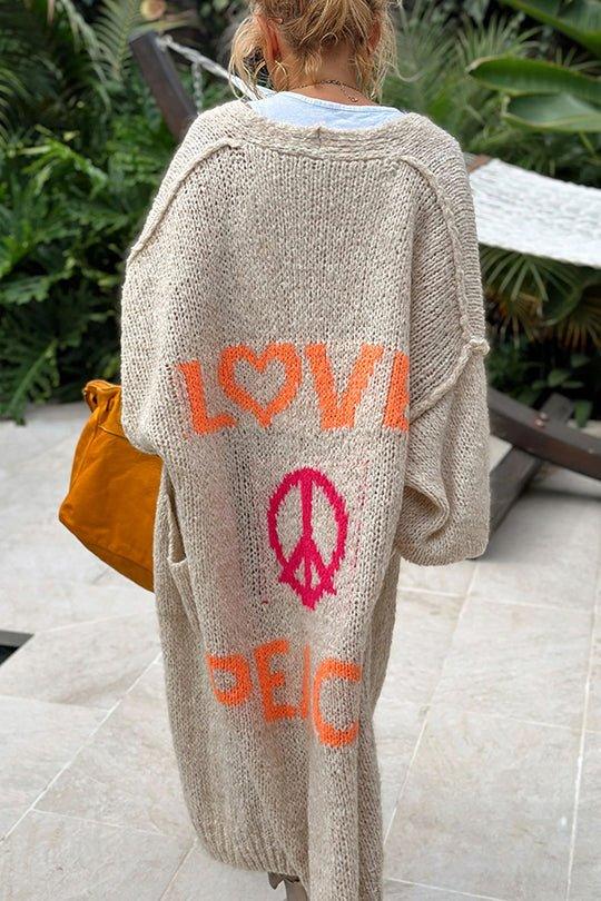 Dunya - Vintage Oversized Love En Peace Cardigan