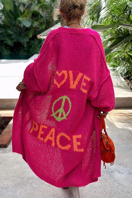 Dunya - Vintage Oversized Love En Peace Cardigan