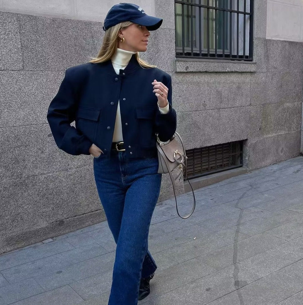 Nyssa | Dames bomberjack van luxe velvet met elegante uitstraling