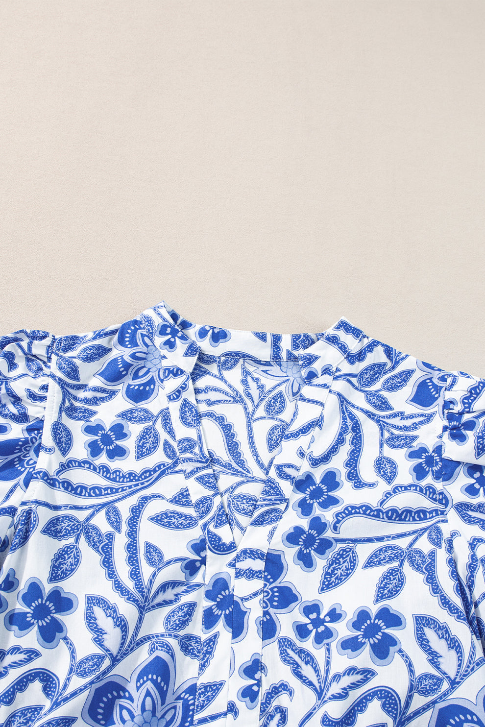Paige - Blauwe Bloemenprint Jurk
