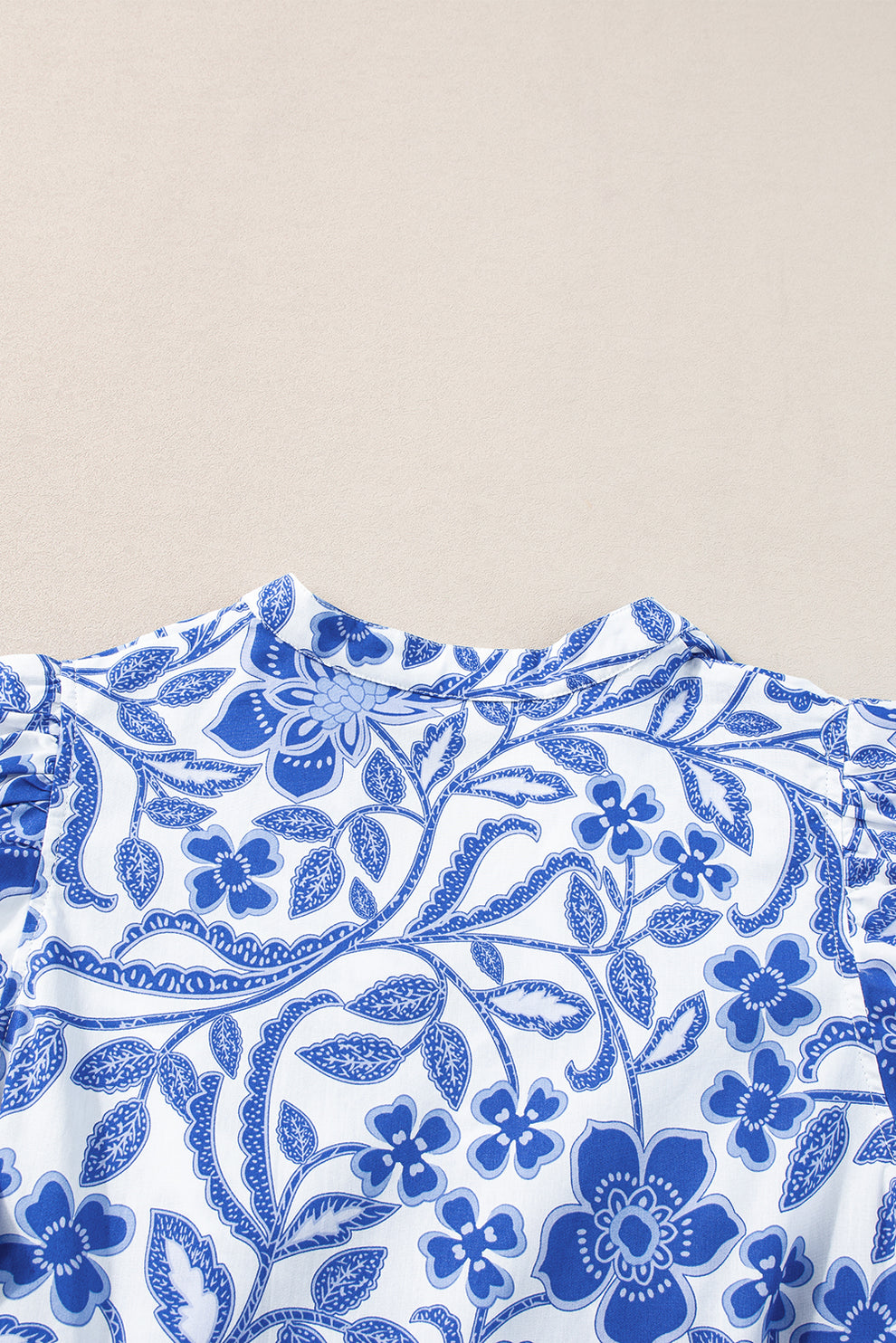 Paige - Blauwe Bloemenprint Jurk