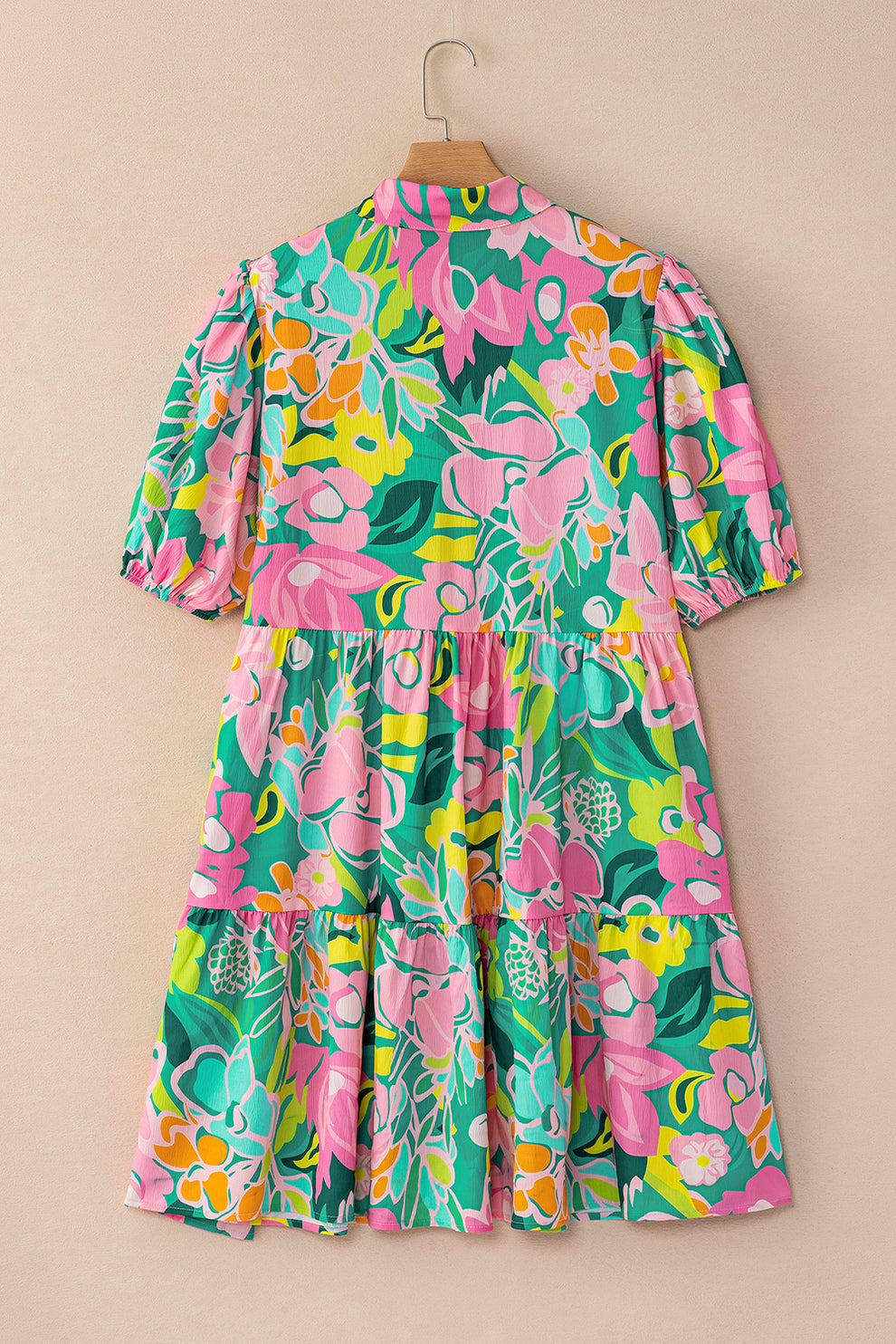 Paloma - Jurk Met Bloemen En Pofmouwen