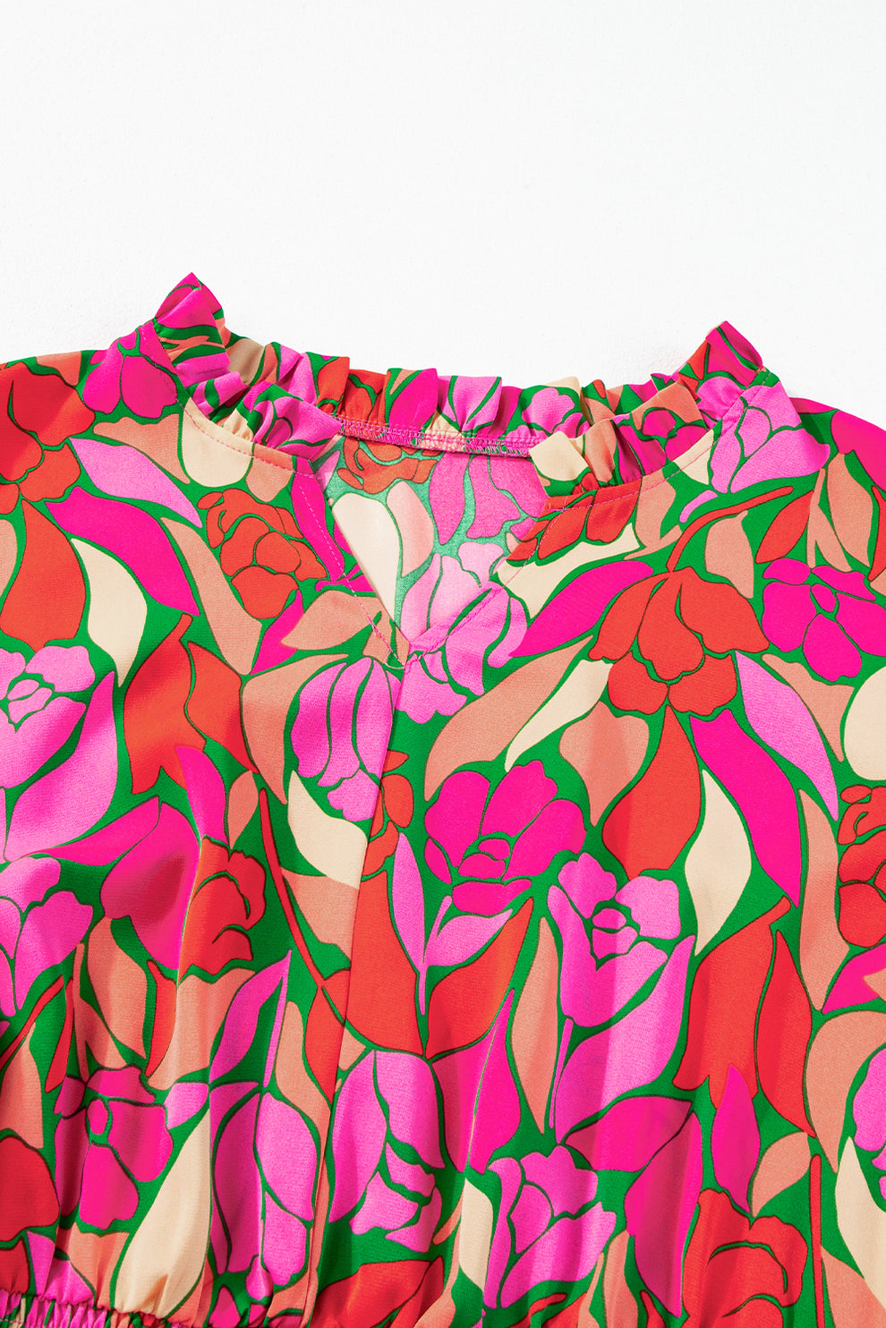 Pamela - Maxi Jurk Met Bloemenprint En Korte Mouwen