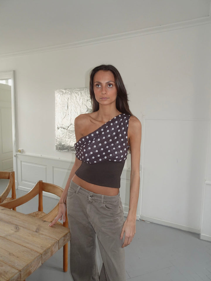 Paziah Top met Stippen | Dames Top met Losse Pasvorm en Geribde Onderzijde