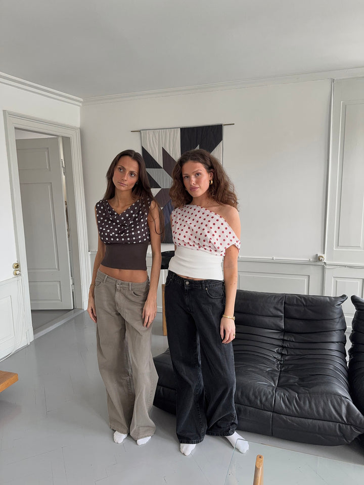 Paziah Top met Stippen | Dames Top met Losse Pasvorm en Geribde Onderzijde