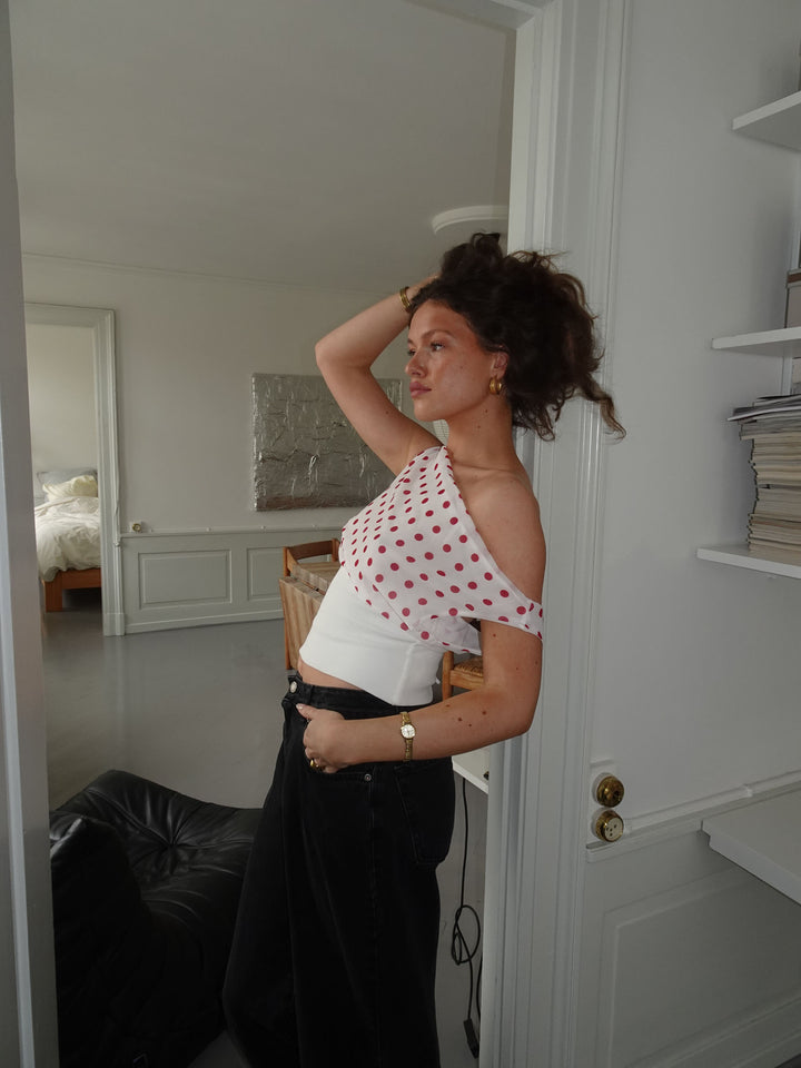 Paziah Top met Stippen | Dames Top met Losse Pasvorm en Geribde Onderzijde