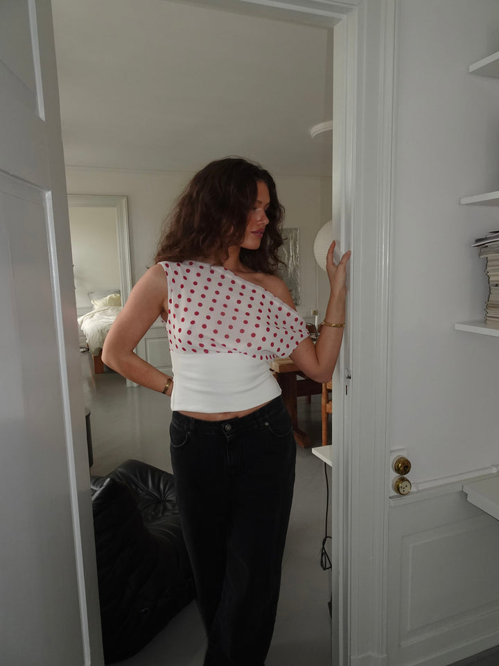 Paziah Top met Stippen | Dames Top met Losse Pasvorm en Geribde Onderzijde