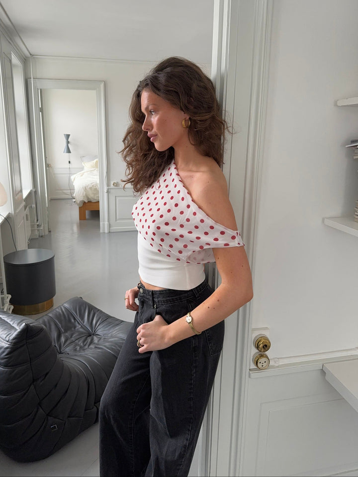 Paziah Top met Stippen | Dames Top met Losse Pasvorm en Geribde Onderzijde