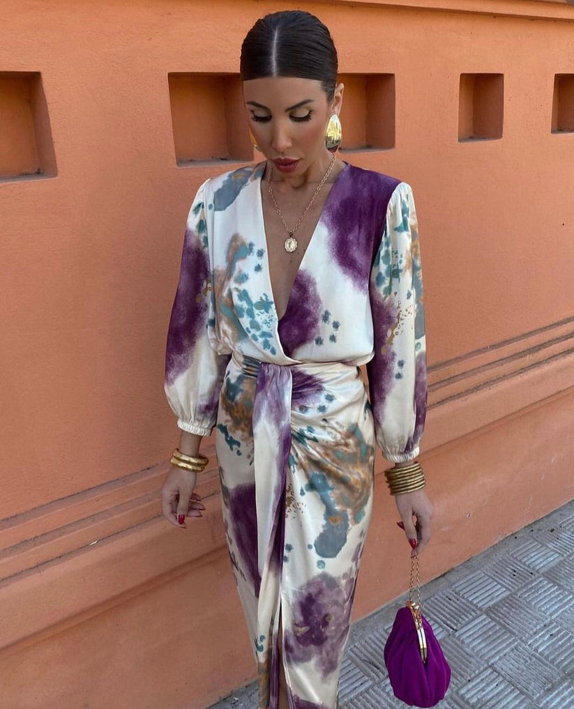 Penelope - Elegante Zomerjurk Met V-Hals