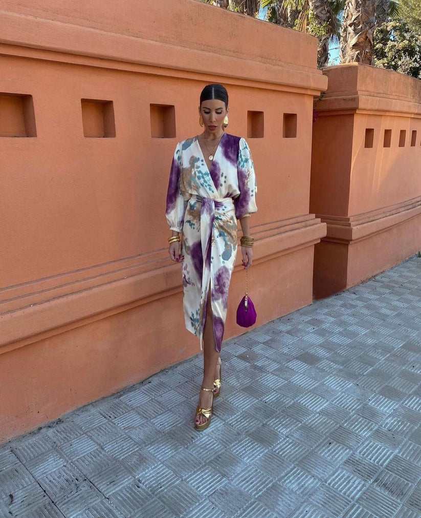 Penelope - Elegante Zomerjurk Met V-Hals